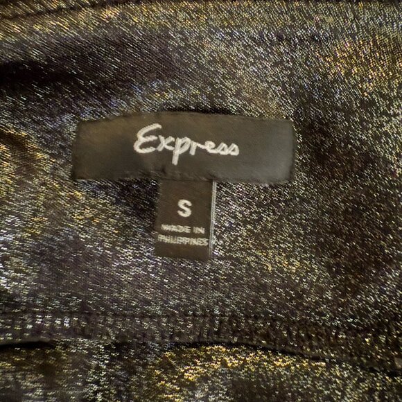 Express Black Babydoll Mini Dress Size Small Spaghetti Straps Y2K Coquette HOCO - Picture 5 of 7